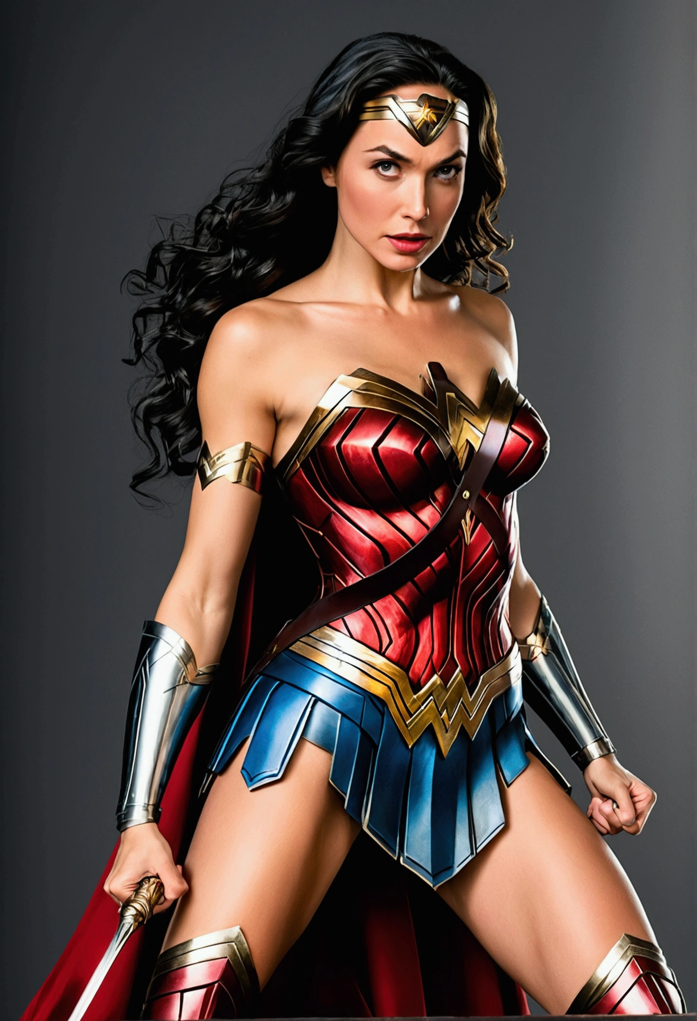 Wonder Woman Leaning Forward in Doggy Style