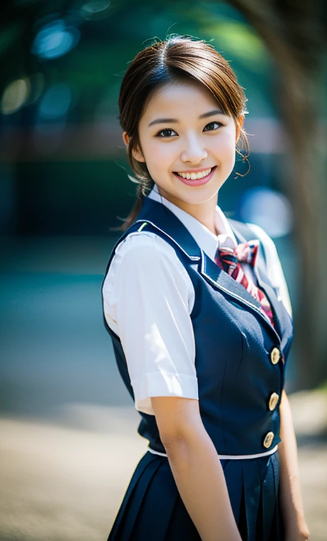 (2 youthful eurasian lady, early 20s, at an Aquarium, (((full bodyesbian))), ((Girls' High School Uniforms)), short_bob_hair_ponytail, Dimples, Friendly & Kind smile, snaggle-tooth, realistic skin textures, healthy body proportion, hyper-realism, photorealistic, beautiful detailed eyes, high contrast, ultra HD, top image quality, fine details, very meticulously, masterpiece, the_cowboy_shot, bokeh background, Serene Ambiance)