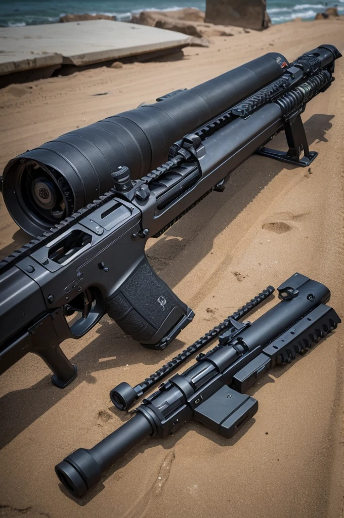 A weapon that combines an anchor and a single-barreled gun