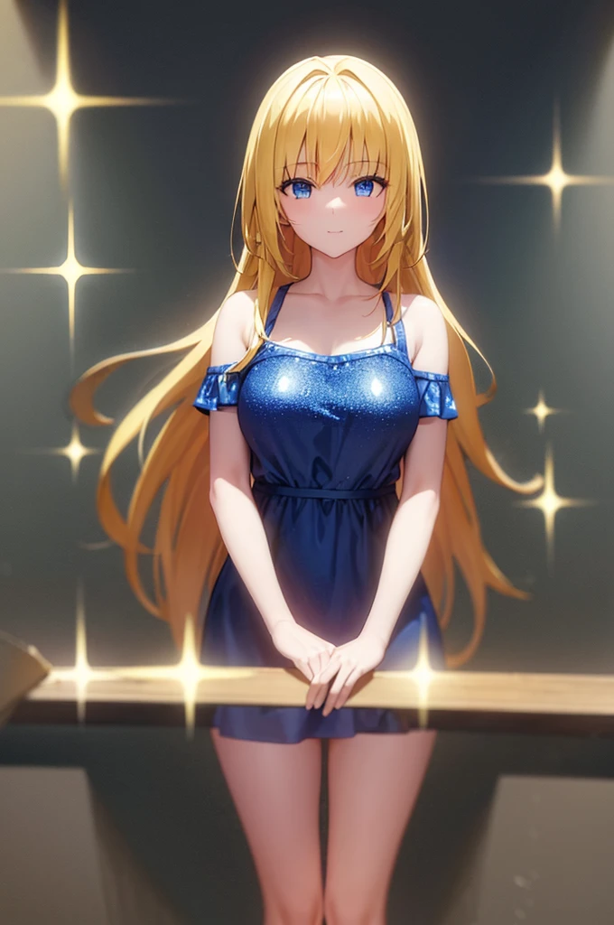 (masterpiece:1.3), (best quality:1.1), (8k, ultra detailed, ultra high res:1.2), ((anime style)), sfw,
1girl,
BREAK long hair, wavy hair,
(blonde hair),
(blue eyes),
medium breasts, camisole, (Sequins:1.2), white camisole,
BREAK smile, (gazing skyward:1.4), standing, shoot from above,
cowboy shot, BREAK black background,