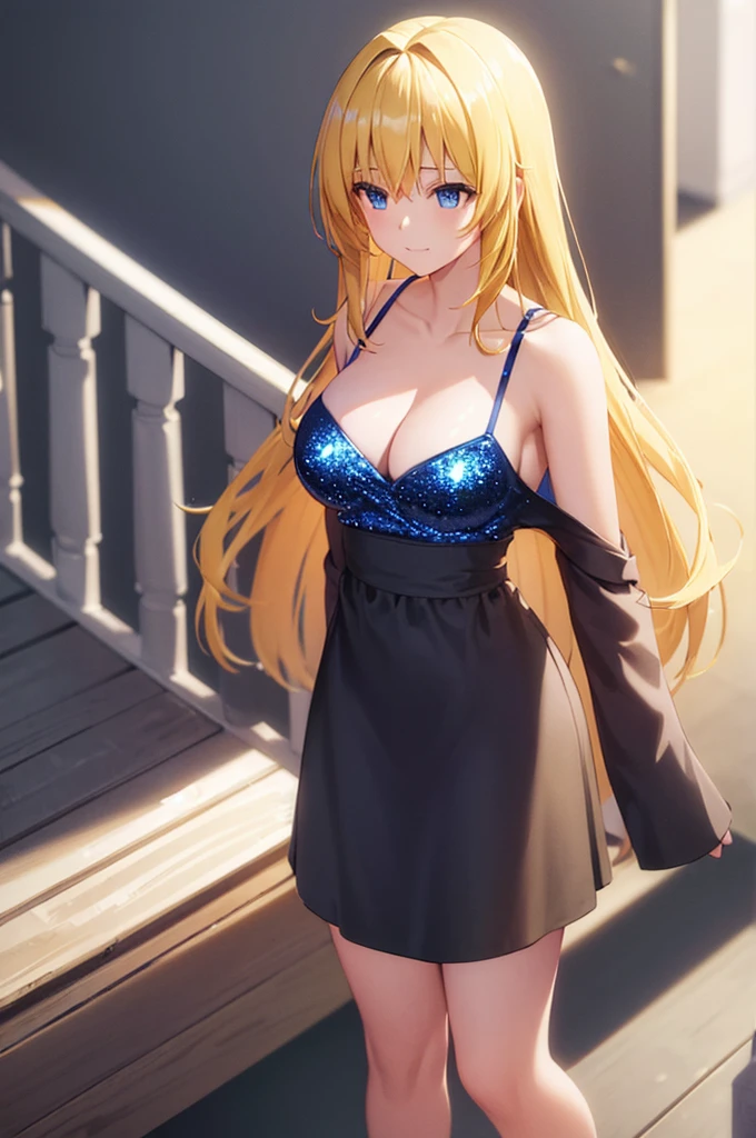 (masterpiece:1.3), (best quality:1.1), (8k, ultra detailed, ultra high res:1.2), ((anime style)), sfw,
1girl,
BREAK long hair, wavy hair,
(blonde hair),
(blue eyes),
medium breasts, camisole, (Sequins:1.2), white camisole,
BREAK smile, (gazing skyward:1.4), standing, shoot from above,
cowboy shot, BREAK black background,