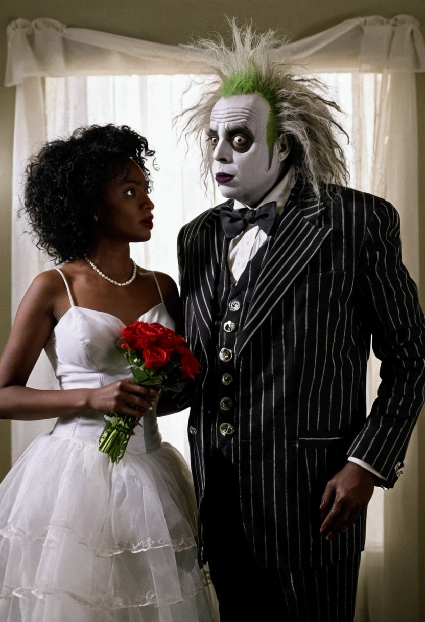Beetlejuice con su novia (nombre Jackson y Mary)