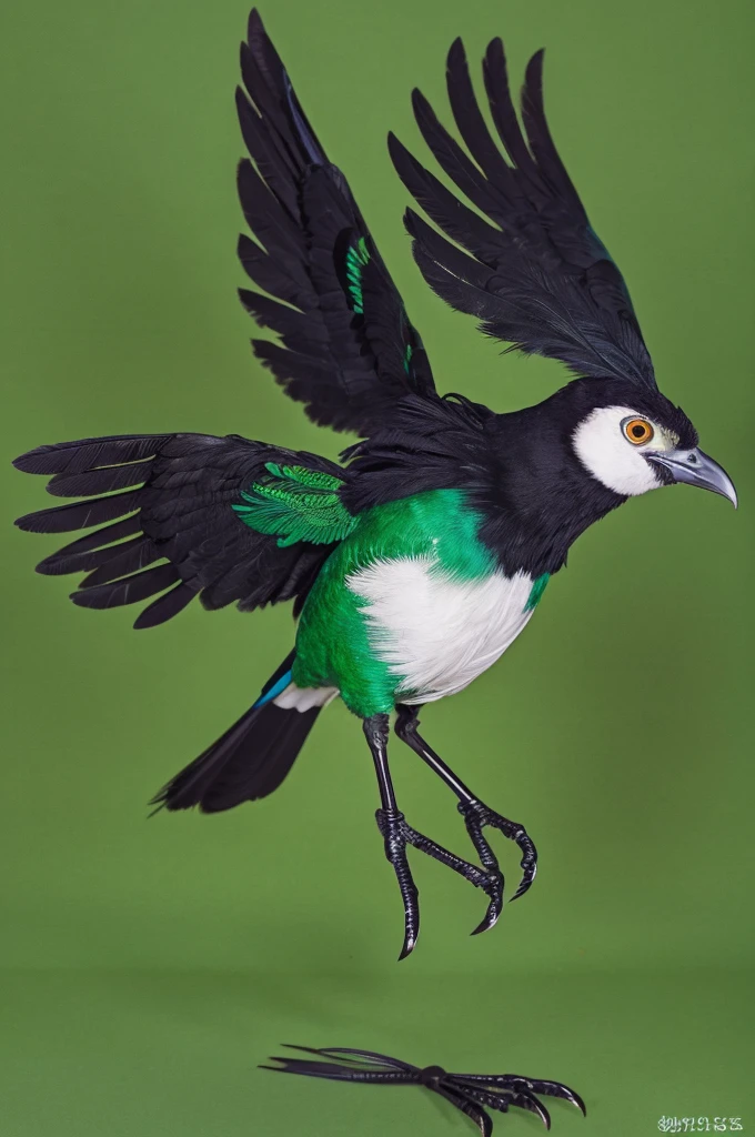 A humanoid bird; with blackboard colored ace, bright green eyes and soft feathers under the skin. The embodiment of beauty and exotic.
