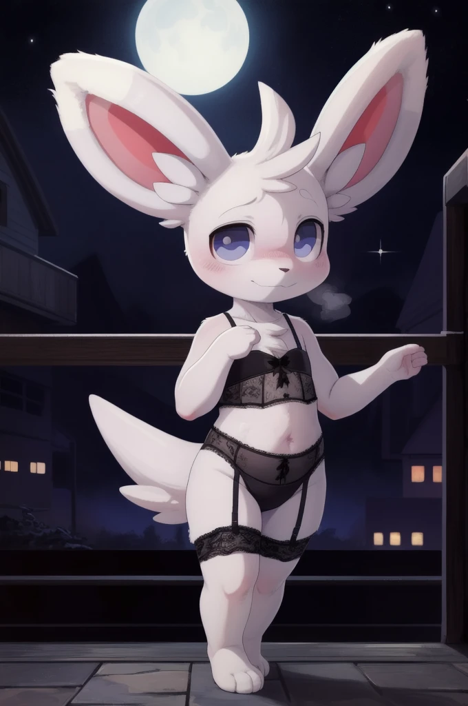 art by dagasi, (toddler:1.2), beautiful girl, Uploaded to e621.net, fox boy, (Pixelsketcher), (wamudraws), (masterpiece), (HD), (high res), (feet visible), (furry anthro), (detailed fur), (detailed shading), (beautiful render art), anthro minccino, beautiful eyes, (??? minccino), furry, (white fur), Reshiram ears, snout, [(slim figure, flat chest, skinny)], (slim figure:1.5), (skinny:1.5), (curvy hips), (beautiful legs), spectral color, (wearing lace lingerie, beautiful and detailed light grey lace lingerie), white lace stockings, (really dark night:1.5), [zero lighting], northern lights in the background, looking at the viewer with longing, full face blush, heavy breath, shy expression eyes, minccino, opening her legs to seduce the viewer
