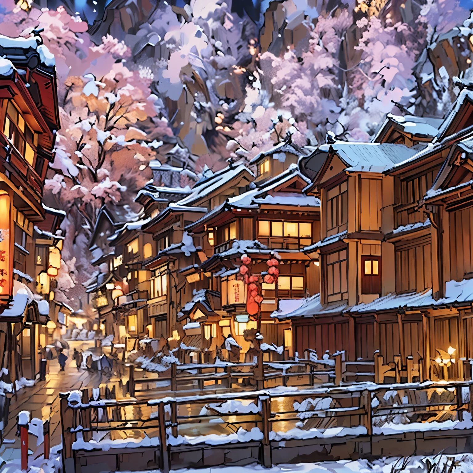 Onsen town in Japan, Japanese Street, Japanese Village, Japanese countryside