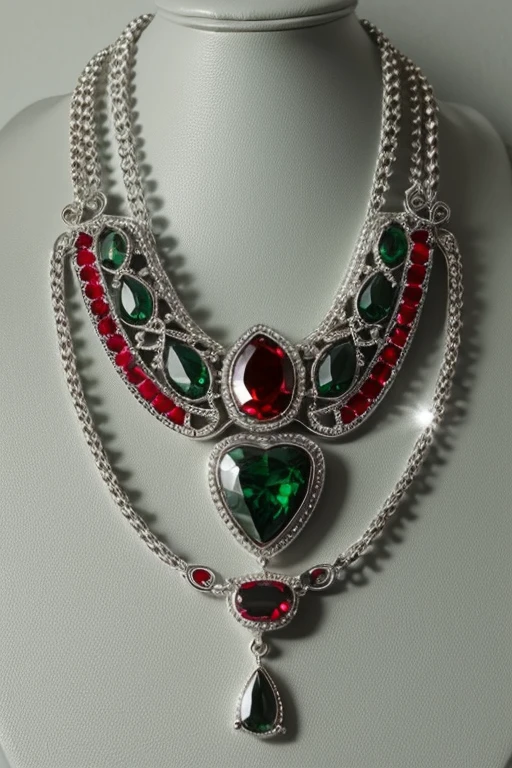 Silver wonderful jewelry great quality masterpiece, more ostentatious, great color green red