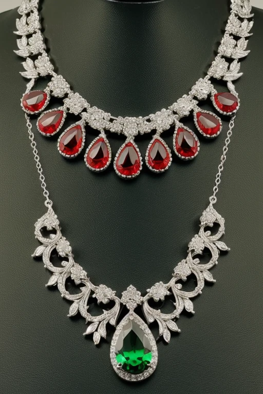 Silver wonderful jewelry great quality masterpiece, more ostentatious, great color green red