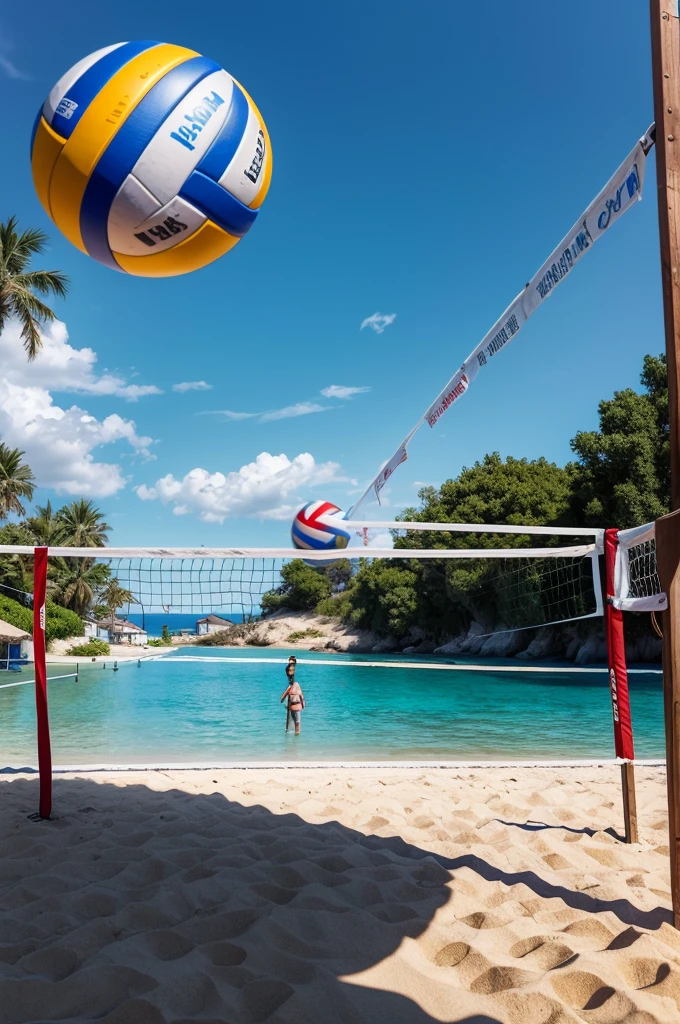 masterpiece，best quality，The background is the beach，((There is a volleyball net present))（Extremely detailed 8K wallpaper），（best quality），（Best illustration），（Best shadows），absurd，realistic lighting，（abyss），Beautiful detailed glow，PeterMohrBacherArt