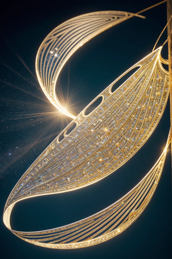 Shape and Structure: Circular with a sharp edge, ranging from 6 to 12 inches in diameter. It appears to be a single, large, translucent wing made from a glass-like yet unbreakable material.
* Color and Light: The wing shimmers with iridescent hues of lavender, sky blue, and pale pink, with glints of gold and silver. Embedded sparkling particles further enhance the effect, creating a dazzling play of light.
* Decorative Elements: The surface is adorned with intricate vein-like patterns and fine, filigree designs, adding a touch of elegance.
* Luminescence: The wing emits a faint, luminescent aura that intensifies when in use, hinting at its magical properties.