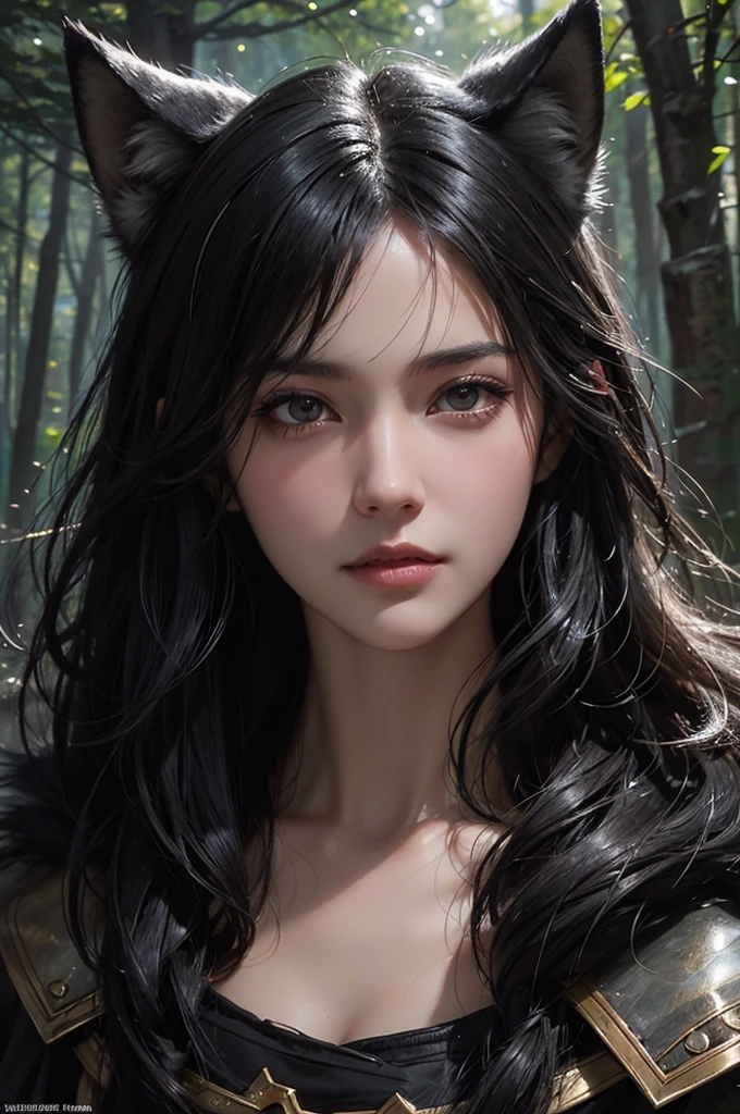 wolf, animal, black hair, shord hair, path, wilderness, masterpiece, light, expert, insanely detailed, 4k resolution, sharp, closeup portrait
splash art, digital art, concept art, john william waterhouse, vibrant, cheerful