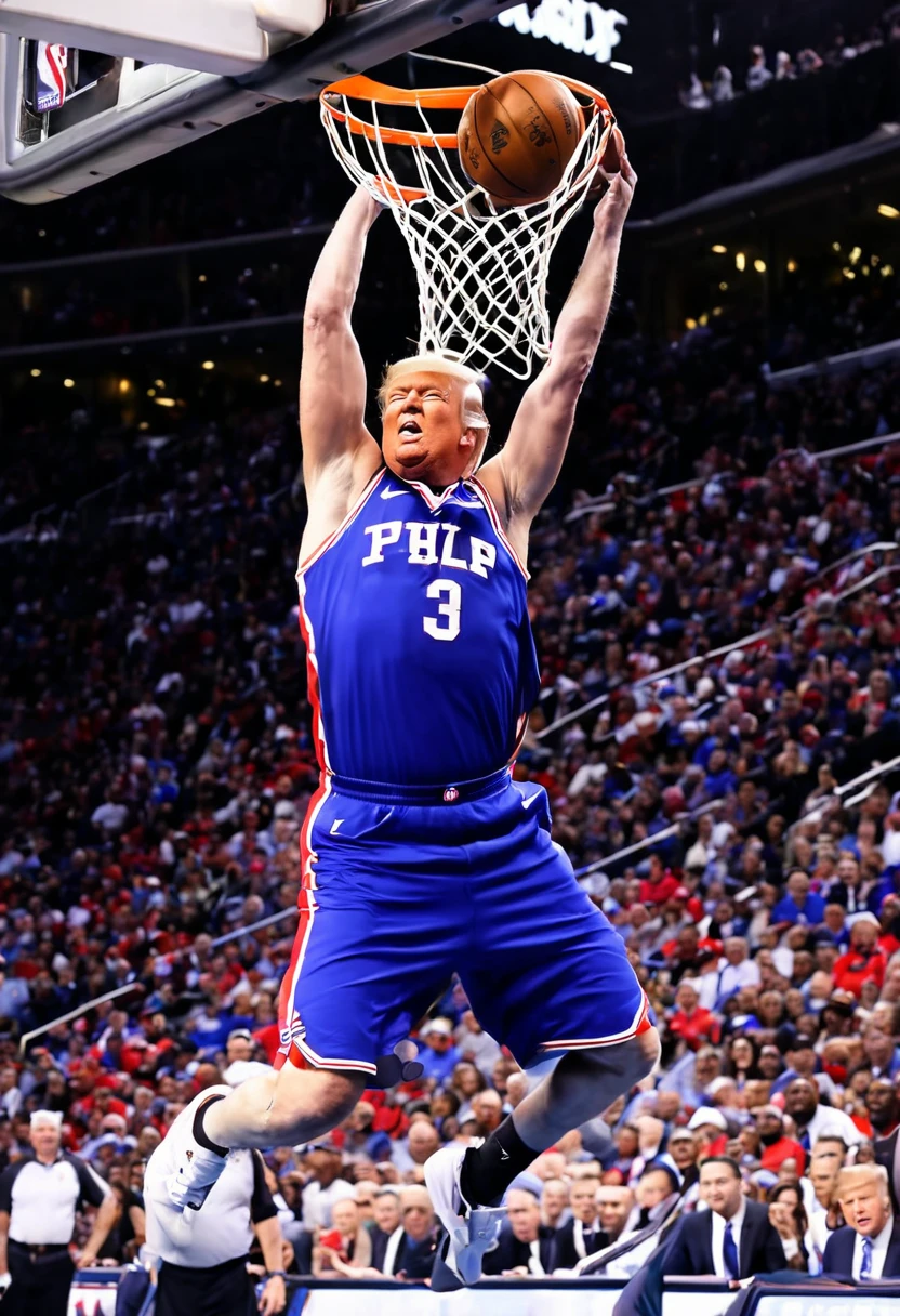 donald ????? dunking basketball