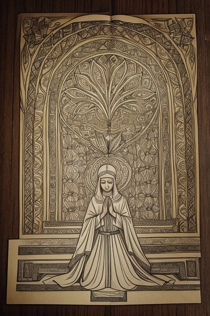 A drawing of the understanding and gratitude that one has when praying to God 