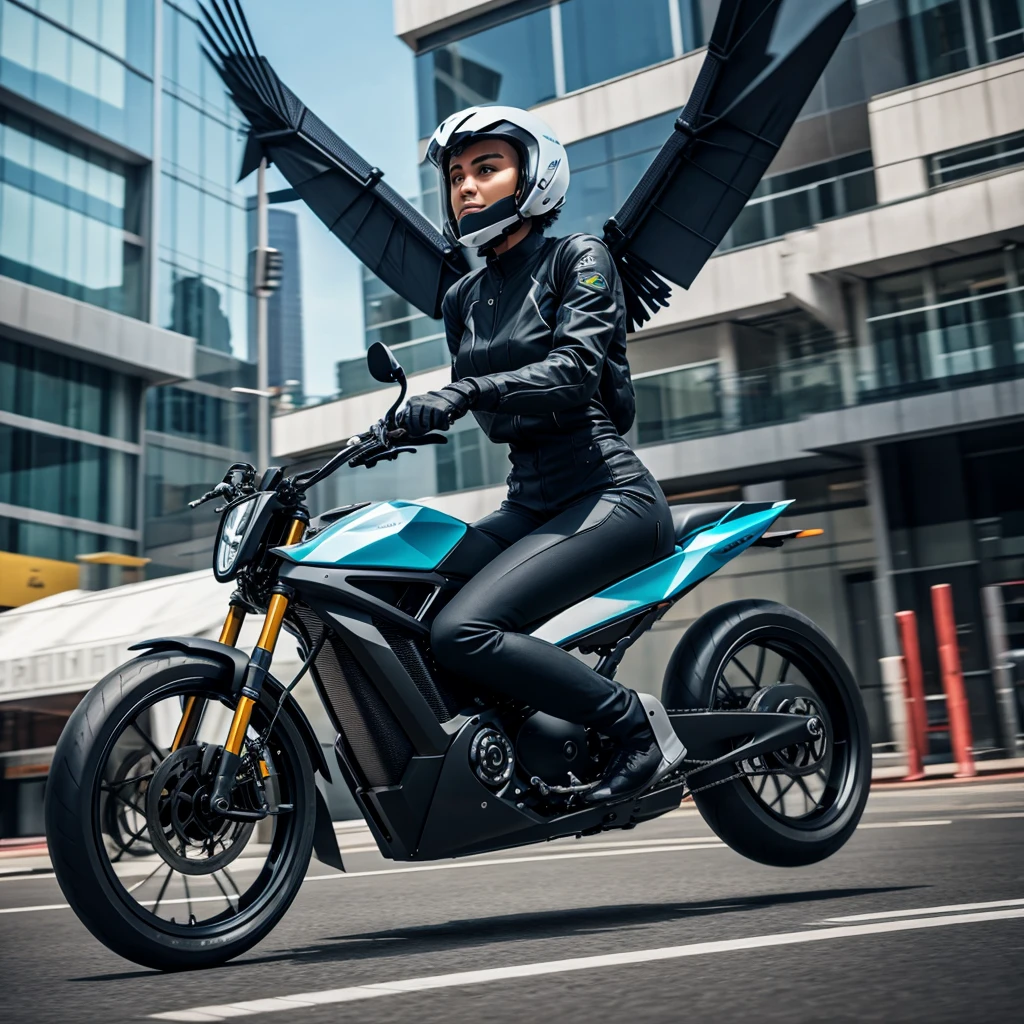 Create a futuristic flying bike