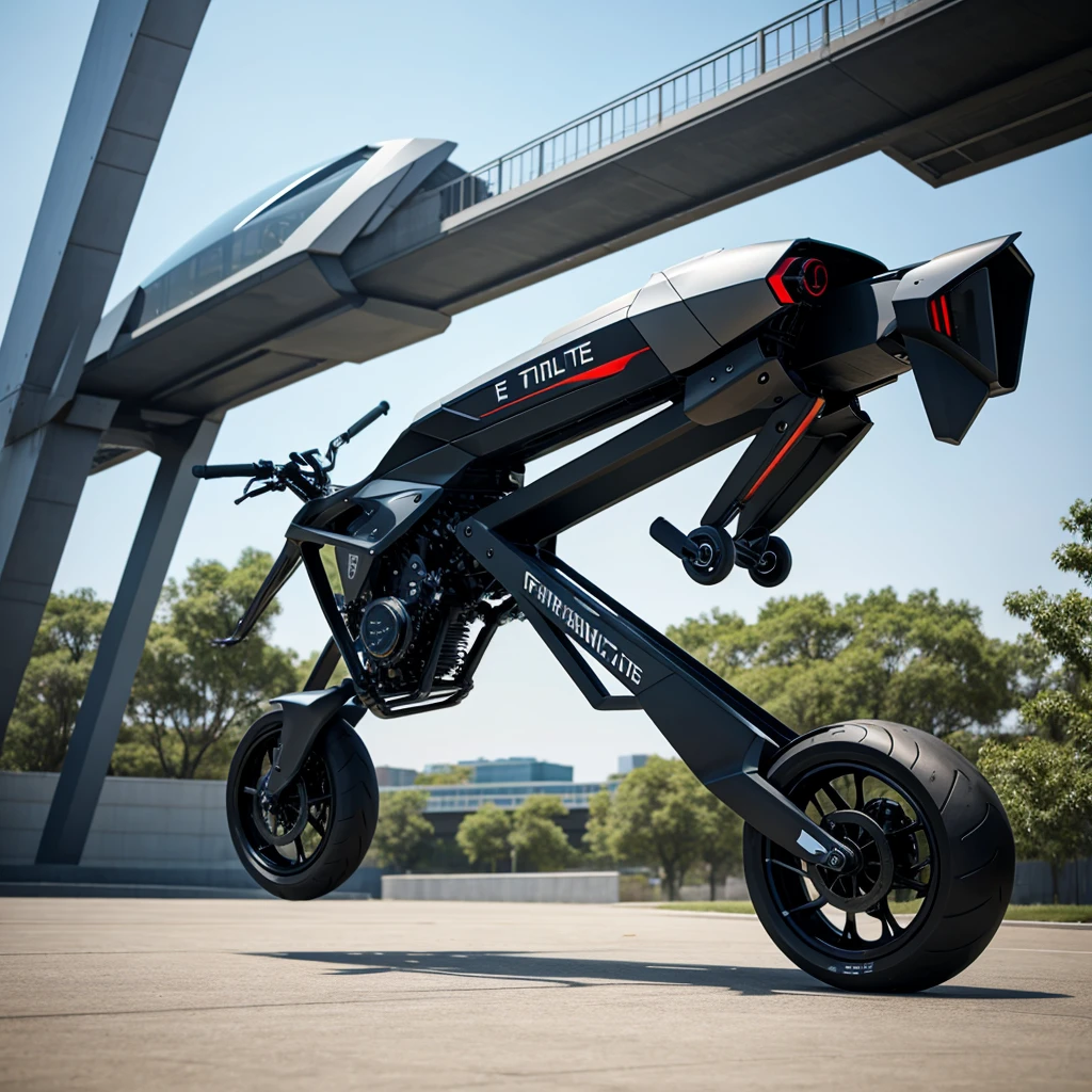 Create a futuristic flying bike