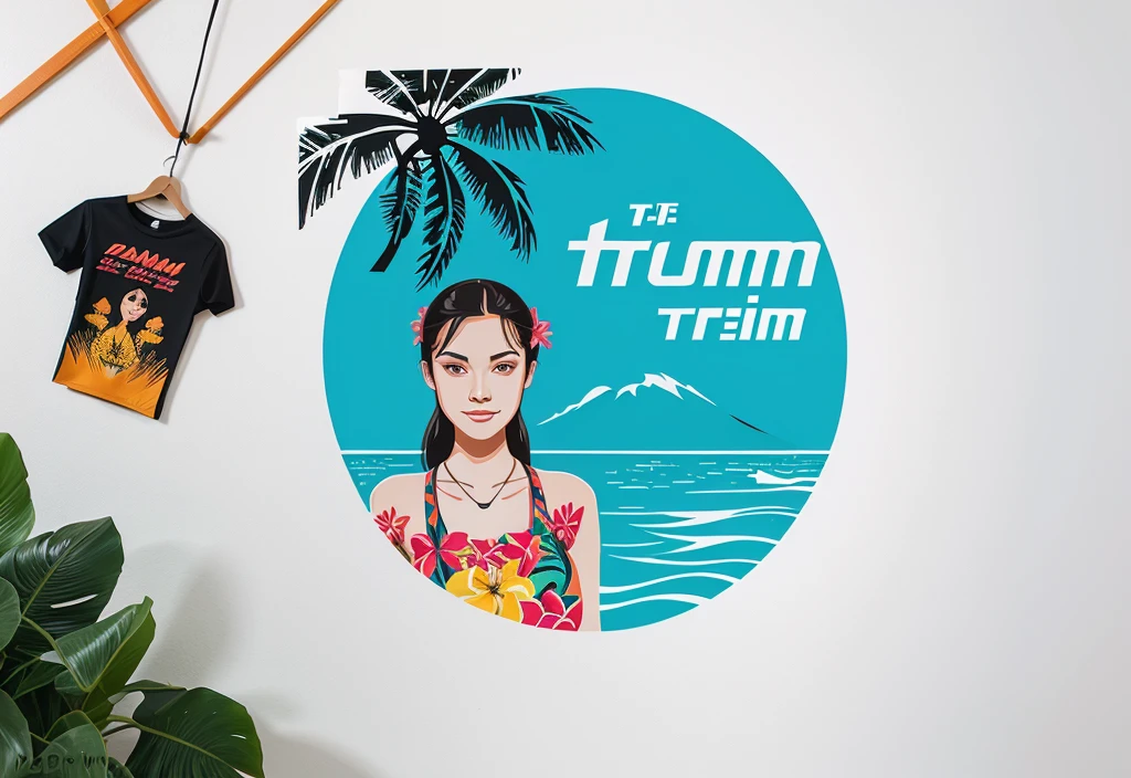 T-shirt design, Rozmin trip, vector art, summer design, as hot as hawaii