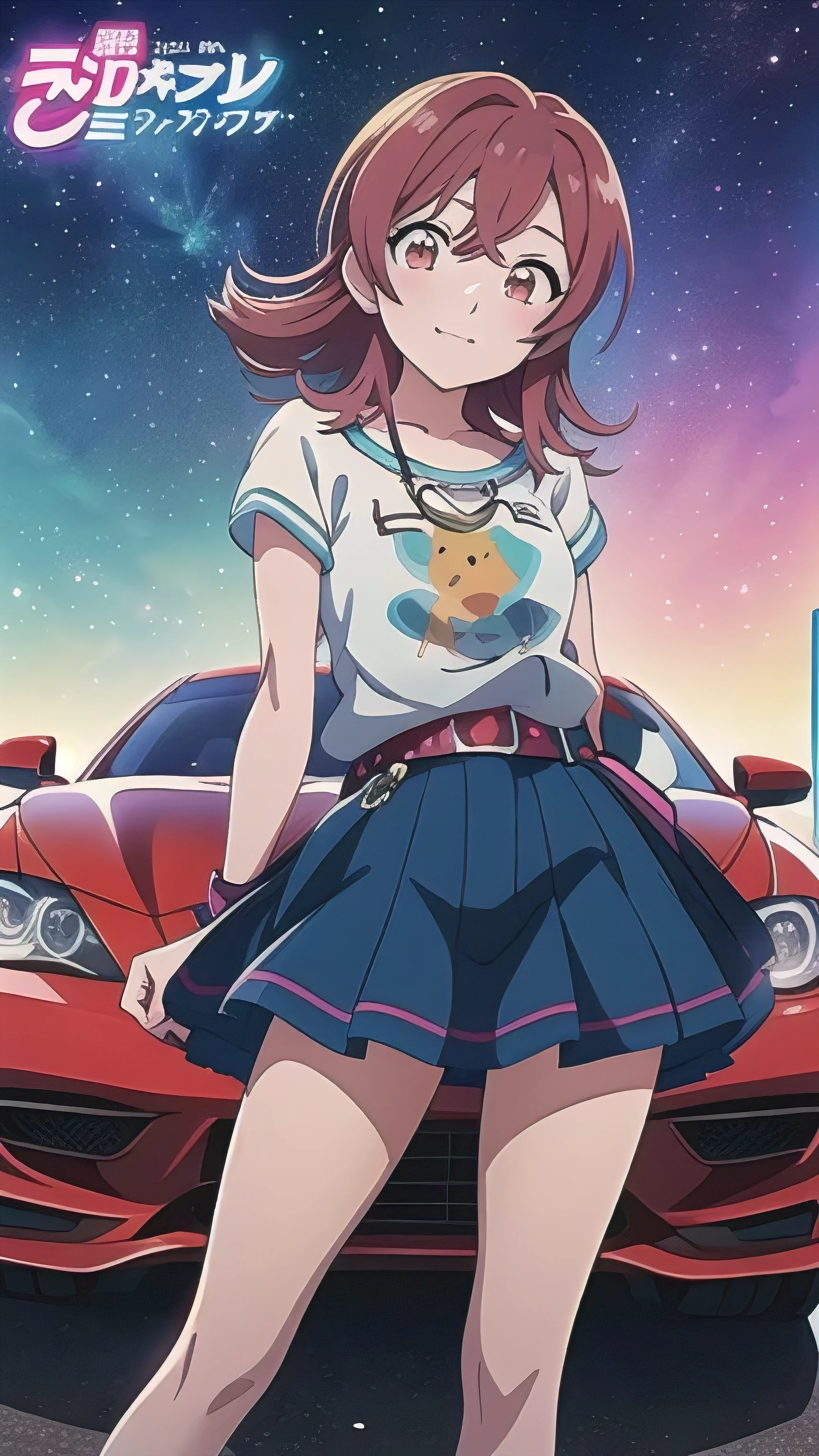 Against the background of a car、Anime character in front of a car, Rorish, visual novel Key Visual, anime Key Visual of elegant, anime key art, Official Anime Artwork, Exciting Literature Club, Official Artwork, , Anime Wallpaper, Cute girl anime visuals, Official Art, Key Visual, Cute Anime, 