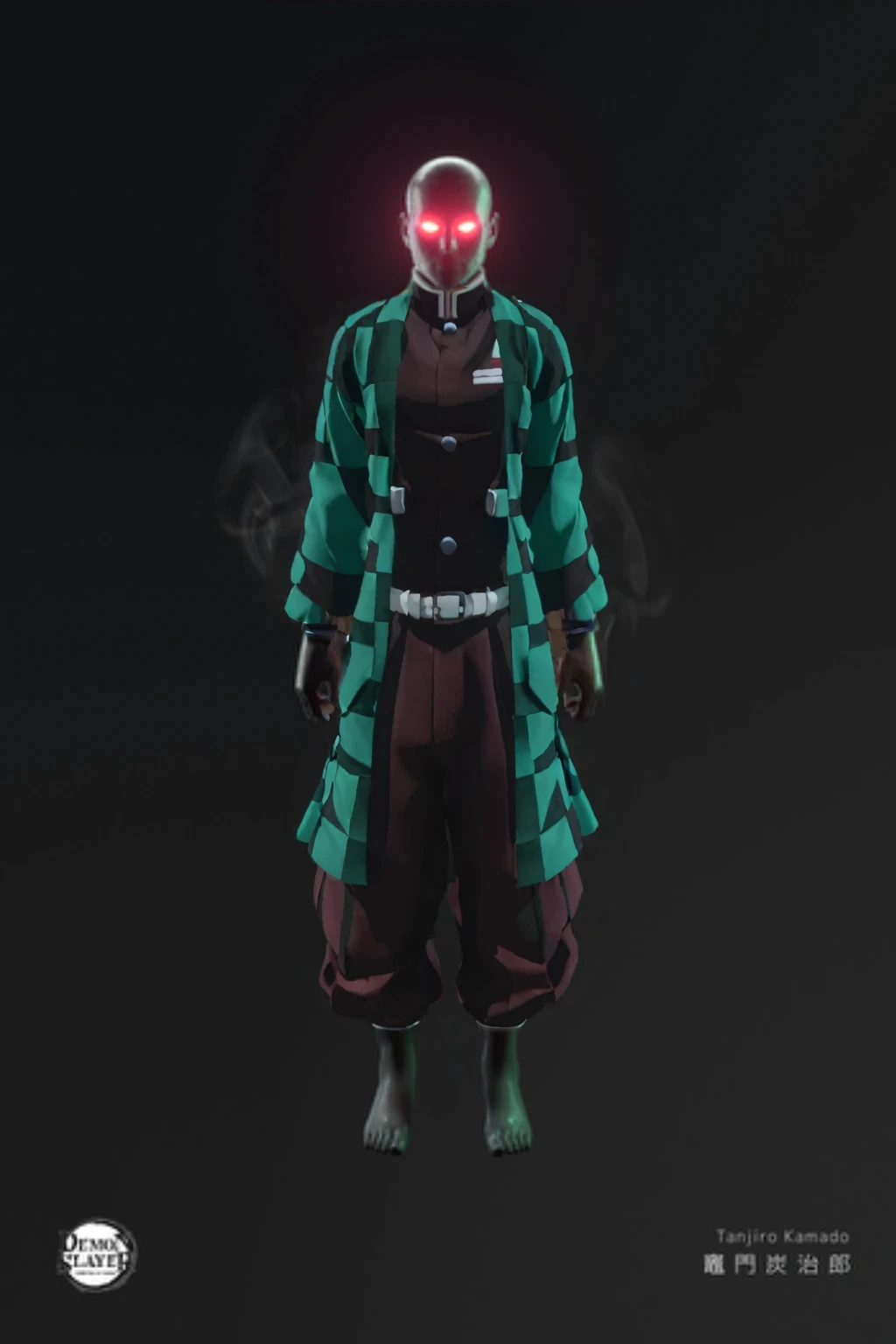 Tanjiro outfit, front facing, 3d, realistic