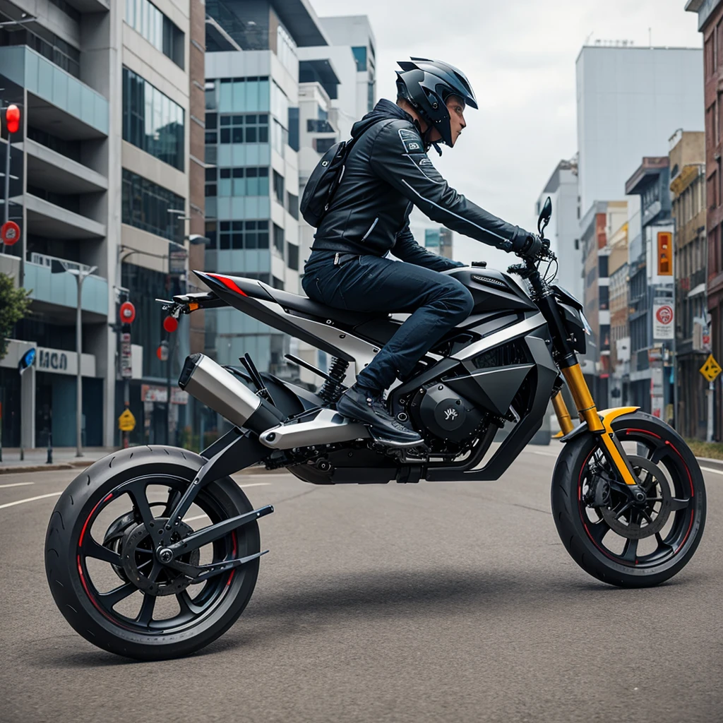 Create a futuristic flying bike no tyres
