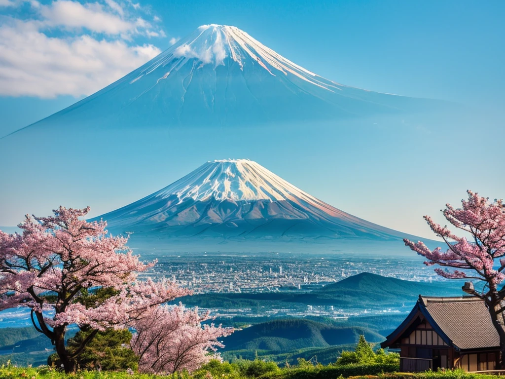 Mt. Fuji and the sky in summer