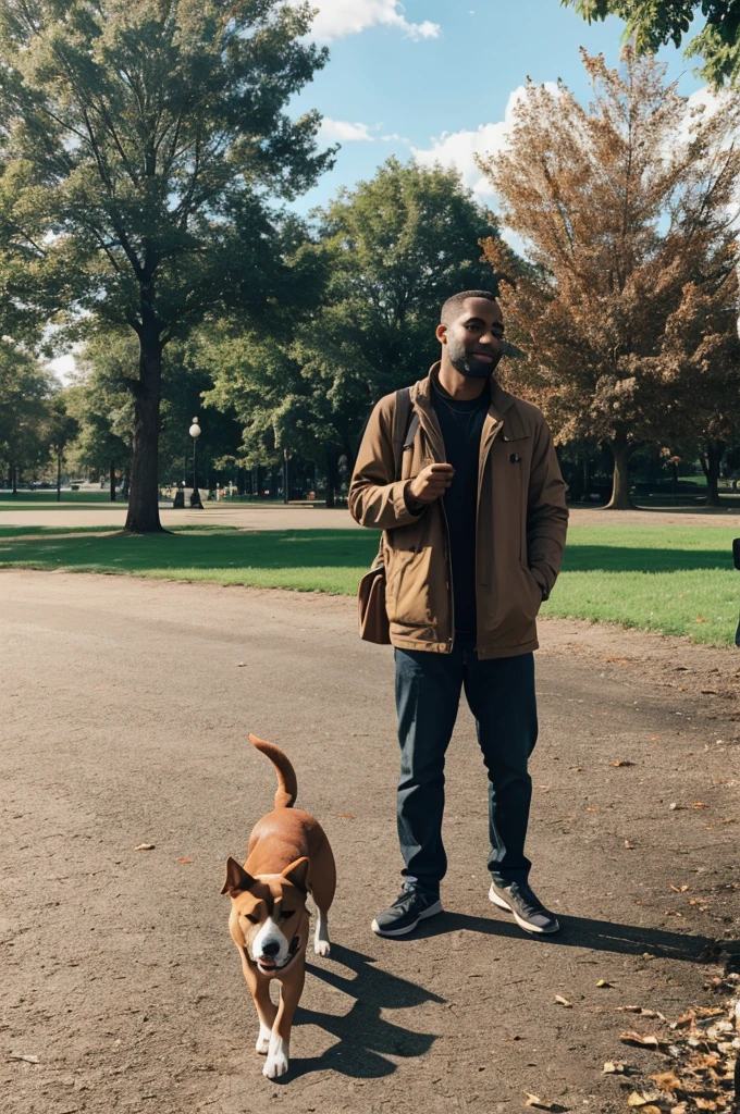 a dog in the park