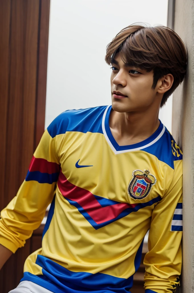 Taehyung with the Colombia shirt