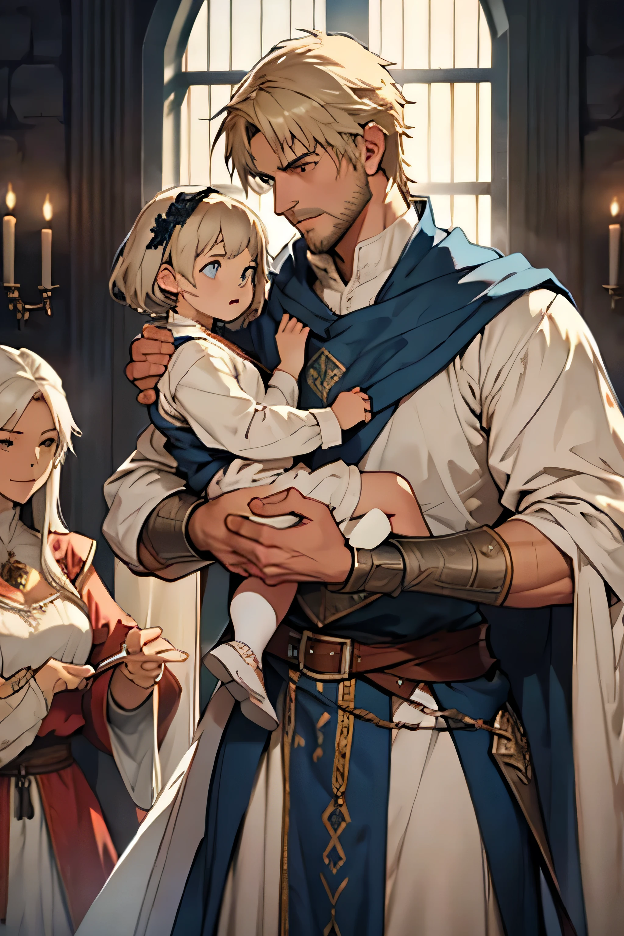 King Arthur lives happily with his family.