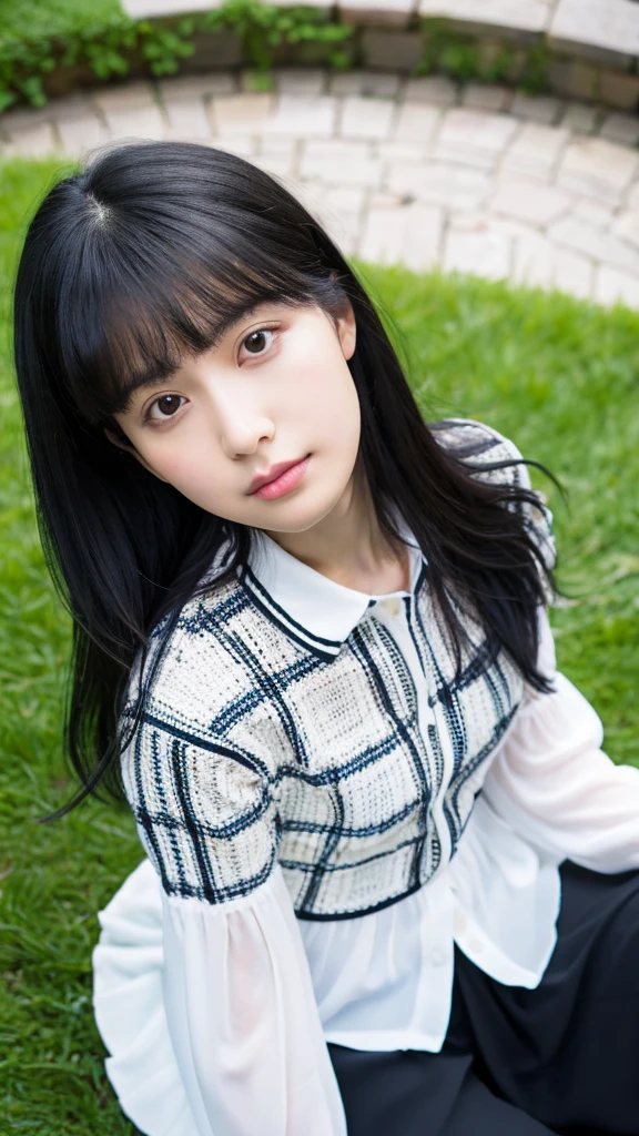 Selfie,Top view,Black Hair,Medium Hair,summercoordinate,Zara,Sitting,Ultra HD,masterpiece,super high quality,Ultra-high resolution,Highest quality,Advanced,Highest quality,Highest Resolution,high quality,beautiful,beautiful,High quality,Realな質感,Real,8K,Detailed,