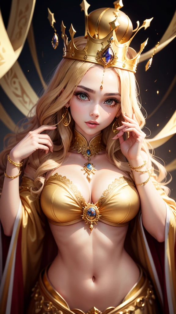 gold　gorgeous　crown　Woman beautiful