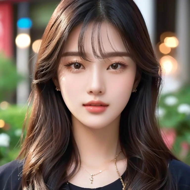Close-up of woman with long hair and necklace, Portraitที่สวยงาม, photohyperrealistic beautiful face, Headshot profile picture, Profile picture, vertical picture, high quality vertical, Portraits of Korean female idols, fan art, photorealistic, color picture, beautiful south korean women, hyperrealistic beautiful face, beautiful korean girl, Portrait, Beautiful Asian face, cute picture