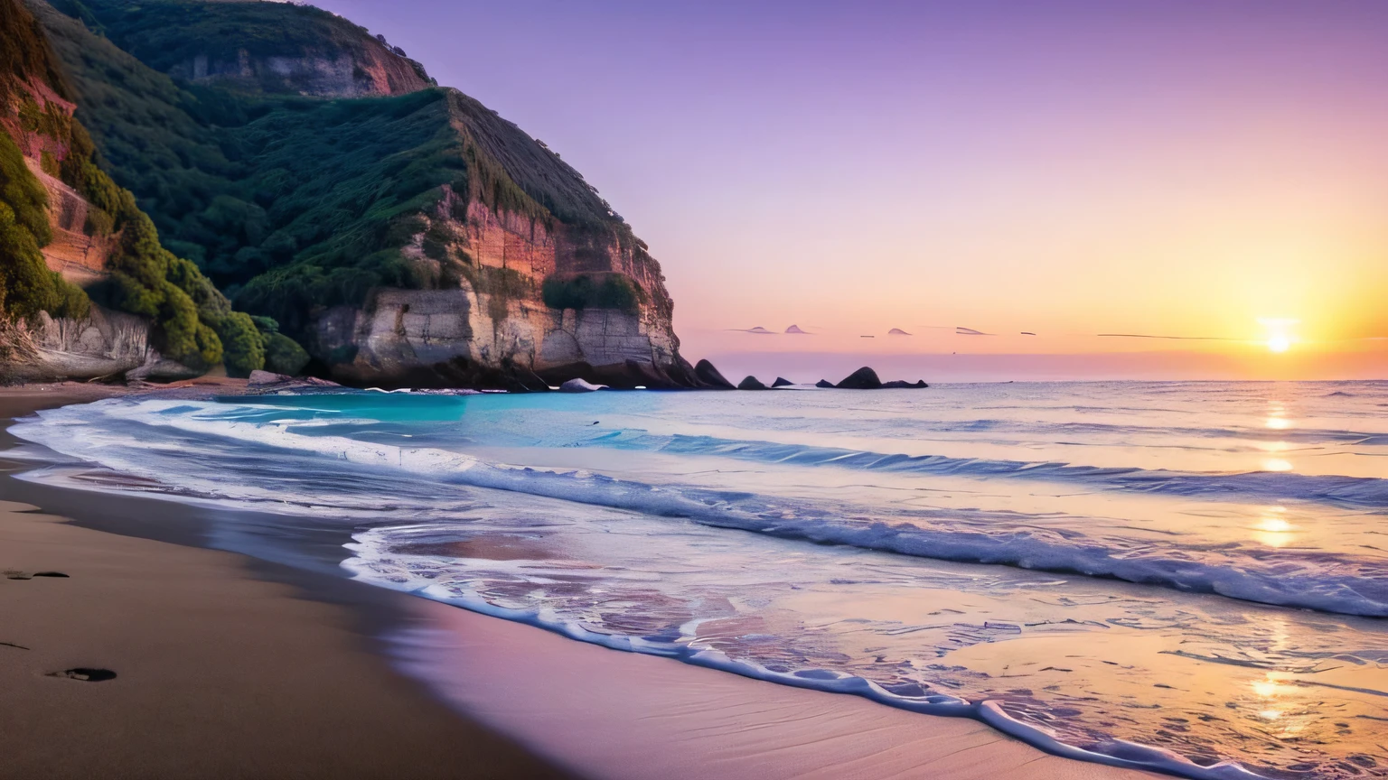 sunset pink purple