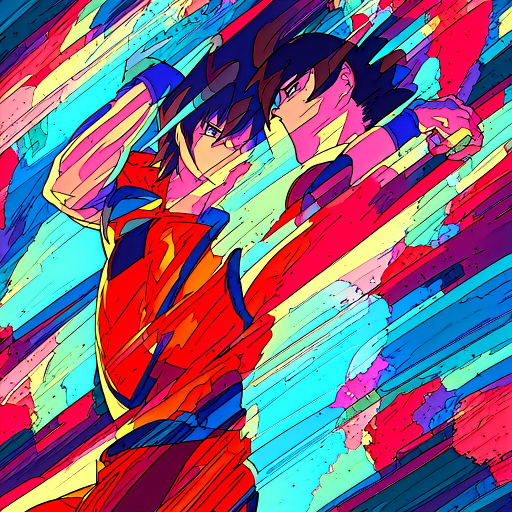a muscular man with spiky black hair, detailed face with large eyes and defined features, wearing an orange martial arts uniform, drinking a soda can, intricate detailed portrait, 8k, hyperrealistic, photorealistic, dramatic lighting, cinematic composition, vibrant colors, dynamic pose, hyperdetailed skin and clothing textures, hyper realistic, unreal engine, volumetric lighting, subsurface scattering, physically based rendering