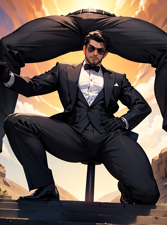 Two Men,One is 30 years old、Black Suit,Daytime desert、mafia、Spread your legs、Stand with your hips slightly lowered、Posture Pose、Black leather gloves,Open your legs more,logic,Gay ,7:3 parting / all back,Stubble,Black sunglasses,Asian Faces,Masculine,Interfemoral partが膨らむ、Erotic ,looking at the camera、The other is 40 years old.、同じくmafia、Berry Short、Black Hair、Black Suit、Stubble,Black sunglasses,Black leather gloves、Asian Faces,Masculine,Interfemoral partが膨らむ、erection、Erotic上司 Seen from below pants、Interfemoral part、It's a little wet