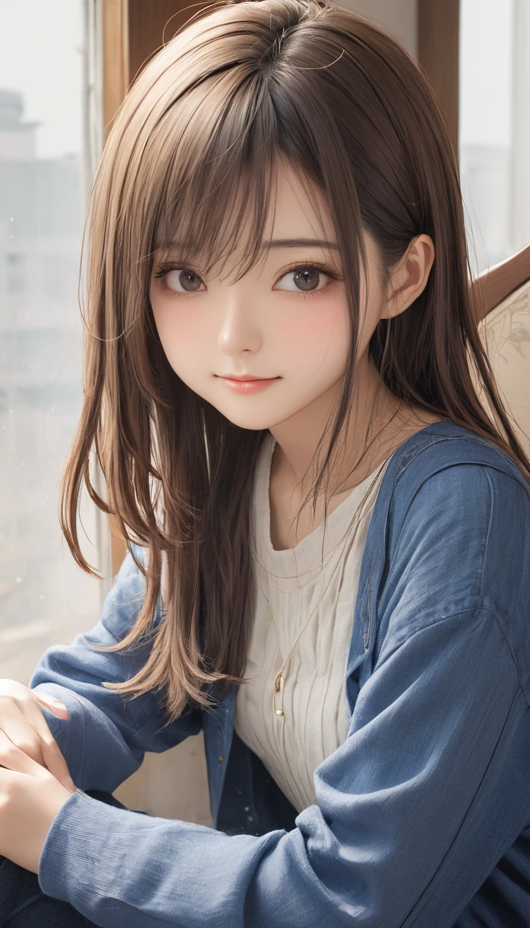 (masterpiece, Highest quality:1.2), One girl, alone,bony body、、Side lock hair