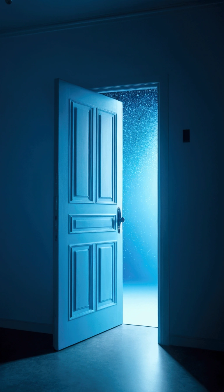 Opening the door to another dimension, Has a blue tint