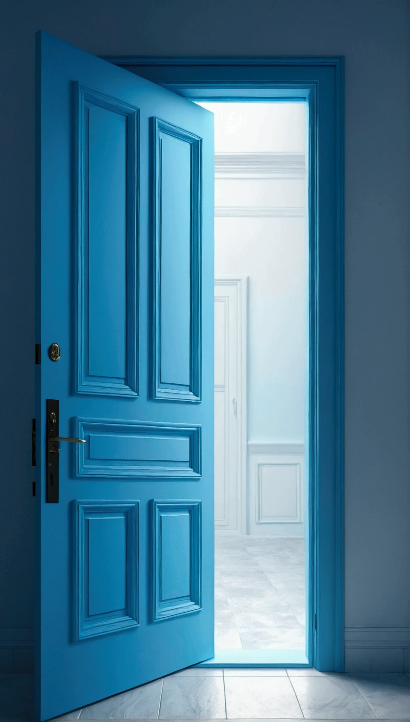 Opening the door to another dimension, Has a blue tint