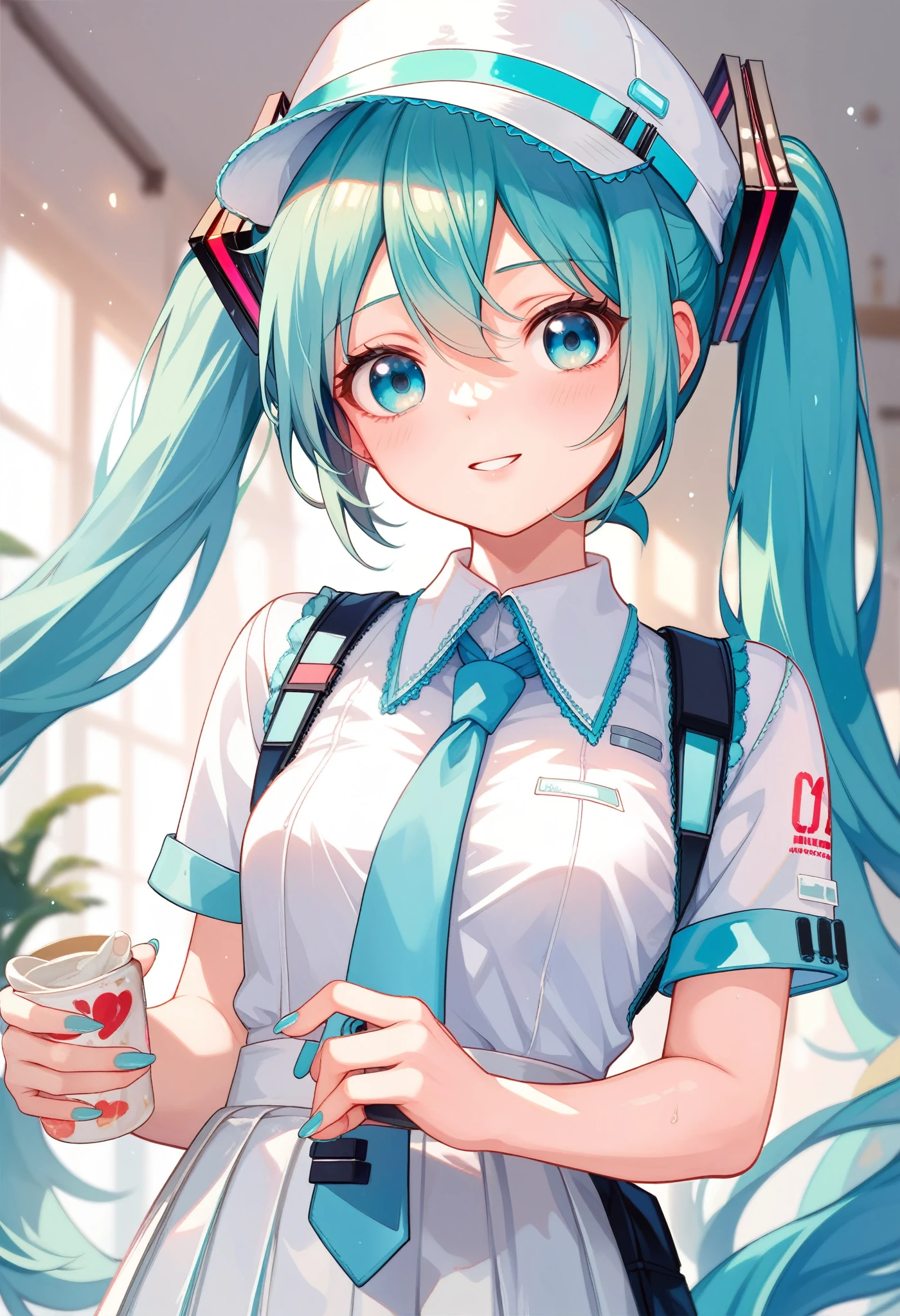 masterquality,Hatsune Miku,1girl,,nursery uniform nsfw,smock,bucket ｈａｔ