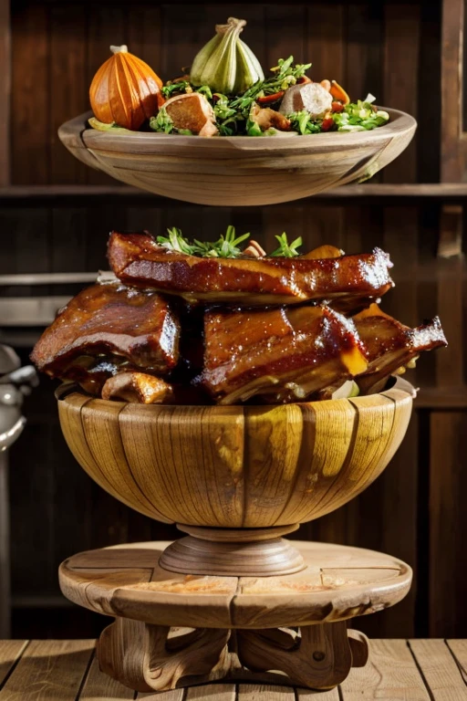 Boil pork bones, gourd, big bowl, pork ribs,