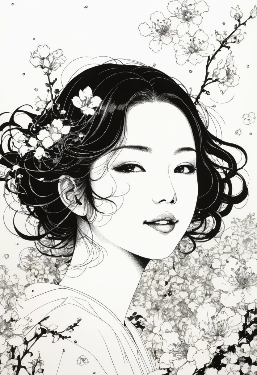 Line art、virgin、Splattered、Crazy Smile、Falling Flowers、takato yamamoto&#39;style、Browsing Caution