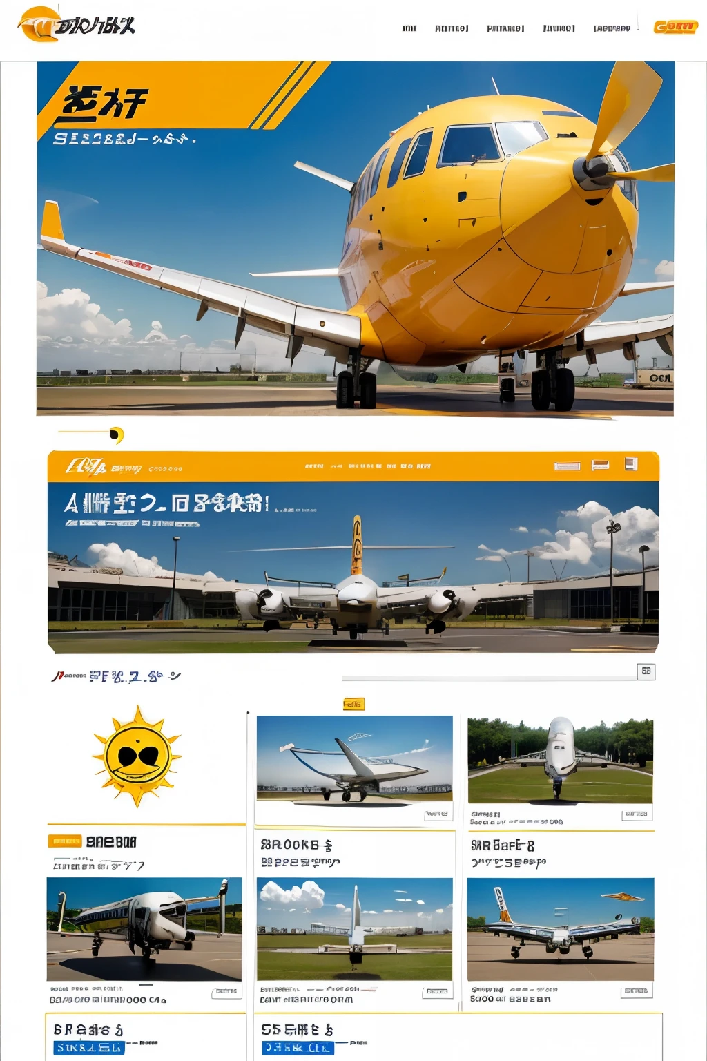 Create an aircraft with the design related to One Piece anime, and the name of the airlines is “Sunny Airlines”