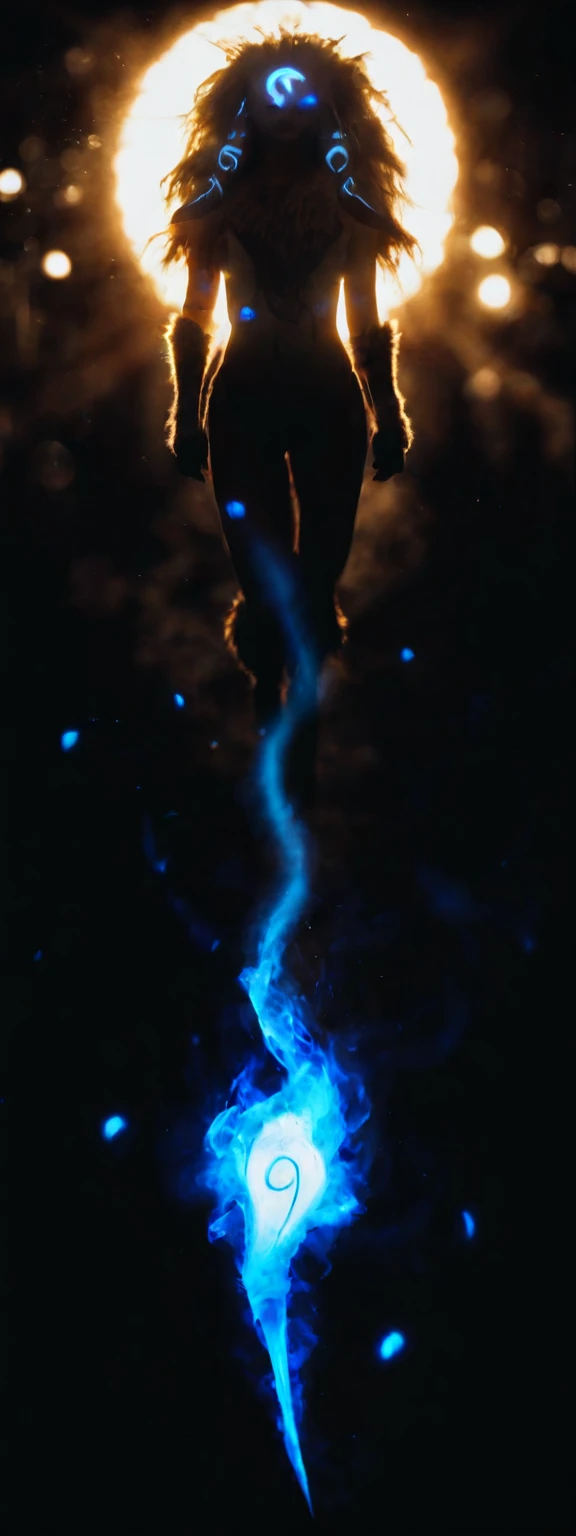 1girl, solo, from front, full body, Kindred \(league of legends\), black background, makeup, sidelighting, backlighting, glowing,cinematic film , realistic , shallow depth of field, vignette, highly detailed, high budget, bokeh, cinemascope, moody, epic, gorgeous, film grain, grainy, 