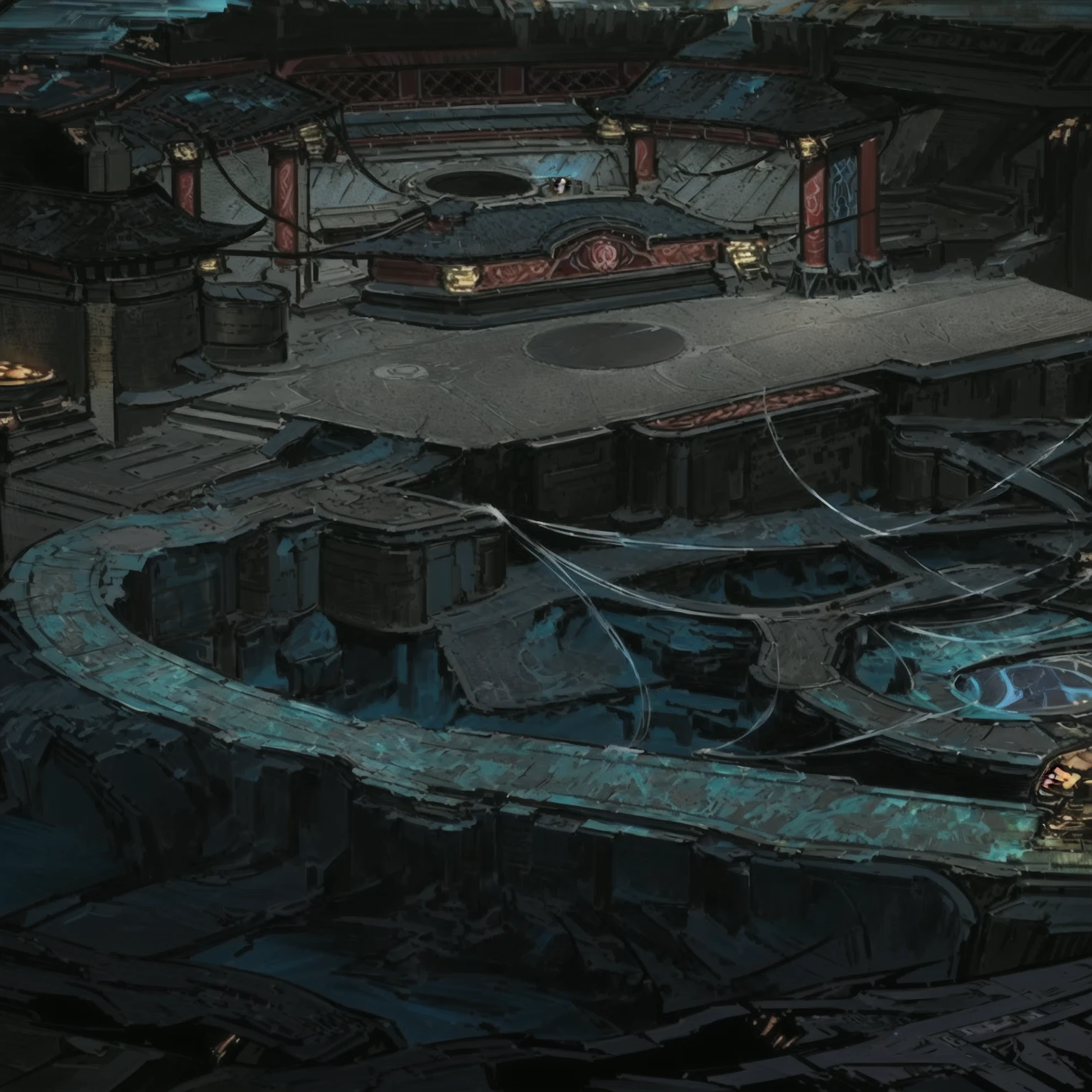 anime scene of a man and a woman standing in front of a building, 2d Concept Art, Gorgeous border + Concept Art, Complex and detailed environment, Complex environment, Detailed game art, Disco Elysium Style, painted as a game Concept Art, Extremely detailed scene, Disco style!!!, detailed digital Concept Art, detailed Complex environment, guilty gear art direction, battle chasers
