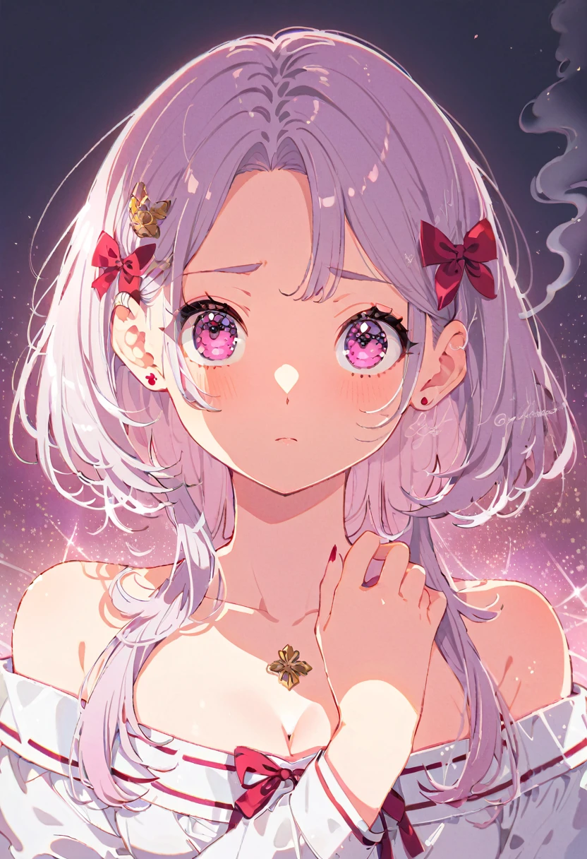 Alisa Mikhailovna Kujo,tomorrow, A friend of mine, There is, Planning a visit to Russia.、(Perfect Face, Detailed face, Beautiful Eyes,Perfect hands,Perfect Fingers)、Red face、((vapor))、hot、Maternal, feet, alone, 1 Girl, Silver Hair,Long Hair, Red ribbon hair ornament,Thin hair ornament、Big eyes, Masturbation,Blushed、Dirty Face、Expressionless、 (masterpiece:1.2, Highest quality), (細かくてBeautiful Eyes: 1.2), (Beautiful and dense face), (Sharp facial hair between the eyes)、Underwear is visible、, grinding, Transparent panties、Large Breasts、Neon lighting、look up