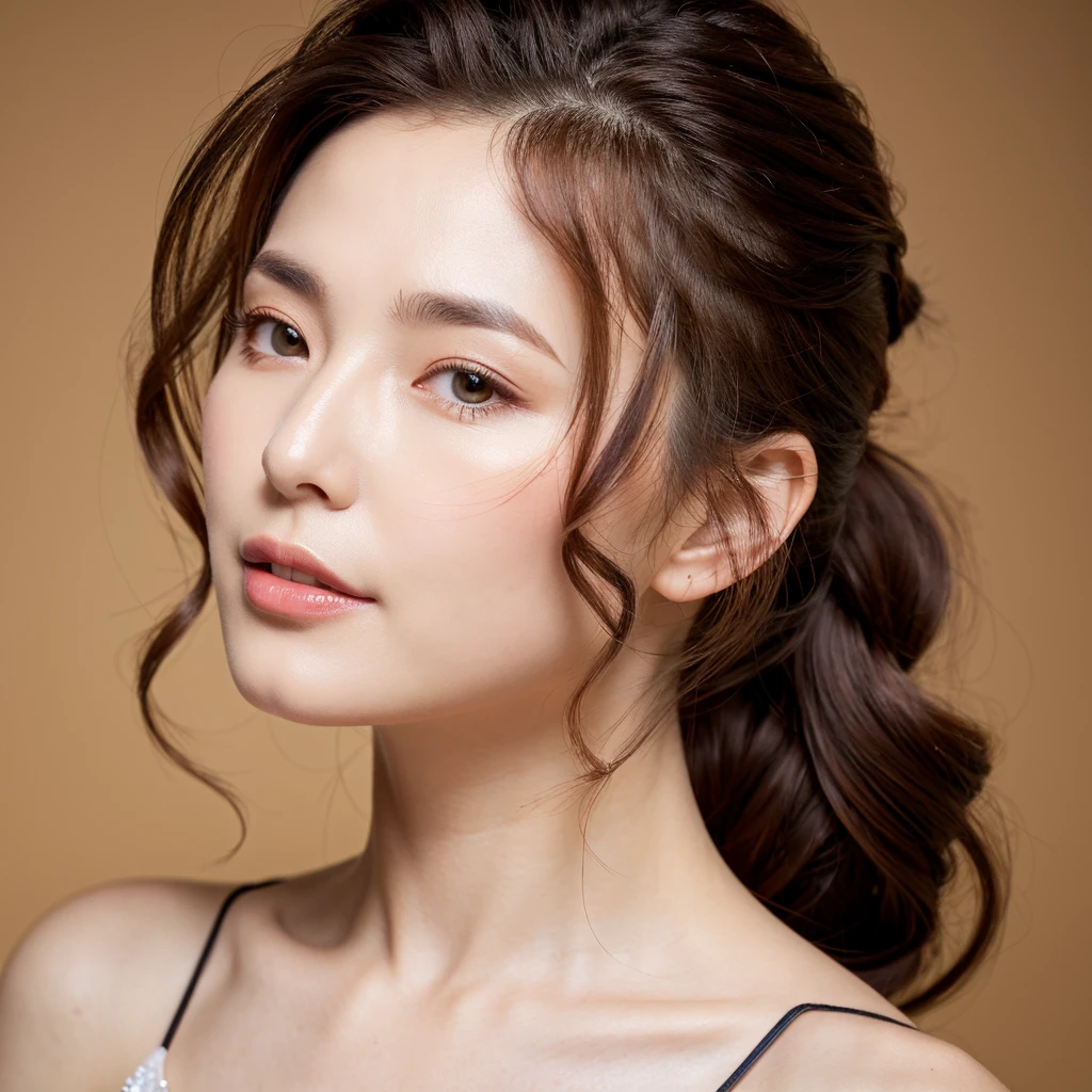 Beautiful mature woman with beautiful wavy long hair, Sexy Mature, ponytail, Ultra-high resolution,(Realistic:1.4), ((Highest quality)), ((masterpiece)), (be familiar with),
