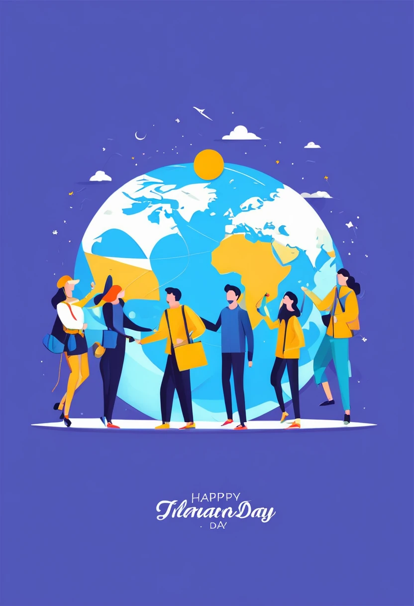 Friendship day illustration concept flat design