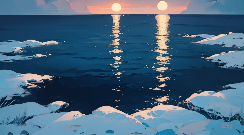 Healing Silence with no buildings
Night sea painting drawn by a skilled artist
Blue ocean, underwater, a very beautiful and delicate touch, soothing healing
The overall impression is blue, black, and moonlight
Background that does not show people