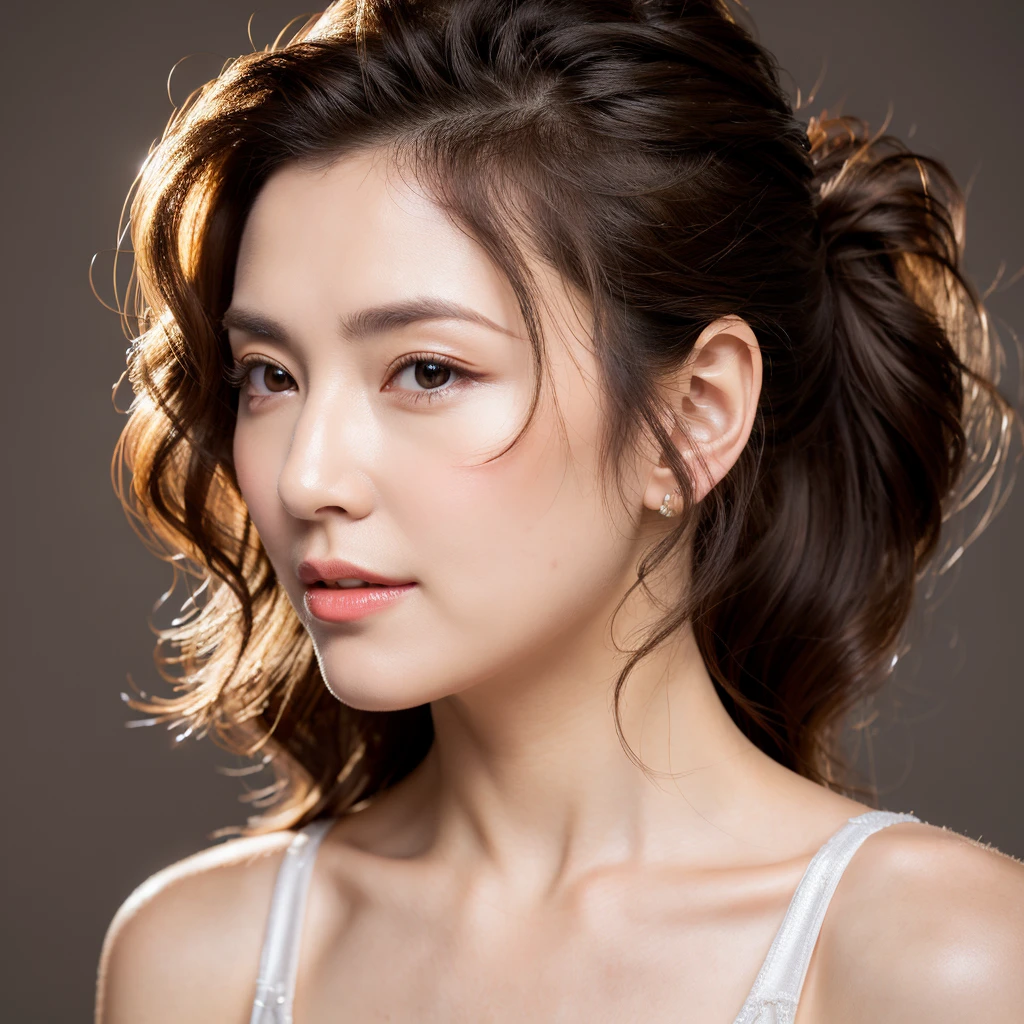 Beautiful mature woman with beautiful wavy long hair, Sexy Mature, ponytail, Ultra-high resolution,(Realistic:1.4), ((Highest quality)), ((masterpiece)), (be familiar with),