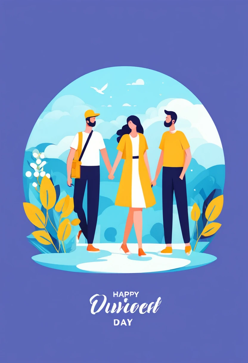 Friendship day illustration concept flat design