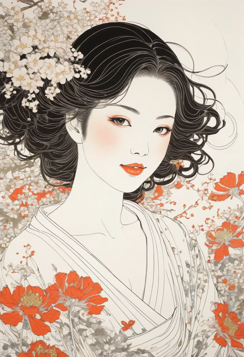 Geisha Sensual Sexy Beautiful Japanese Flowers Japanese Painting Drawing