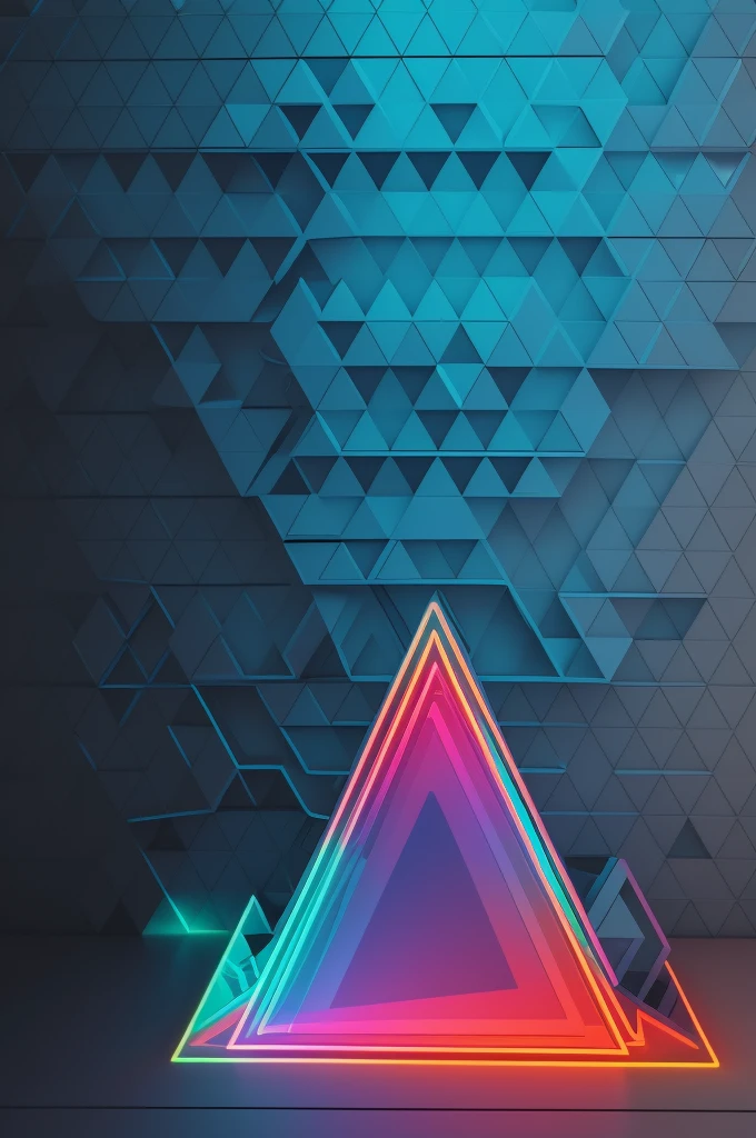 a surreal triangular composition, 3d render, abstract geometric shapes, futuristic architecture, intricate patterns, metallic surfaces, holographic effects, neon lights, cinematic lighting, vibrant colors, intricate details, hyper detailed, photorealistic, masterpiece