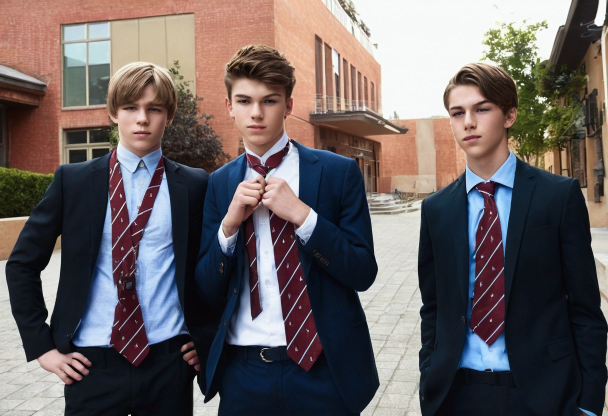 A highly detailed, photorealistic image of athletic, shirtless age boys, 18 years old, with slim, muscular physiques and visible abdominal muscles, flexing their abs in a striking pose, captured with the highest quality, masterful lighting and color tones, ultra-detailed rendering, and a cinematic, dramatic composition.
